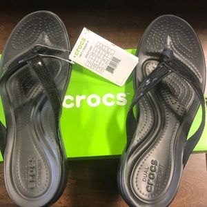 BRAND NEW CROCS- Black, Sequin Women’s 10 Wide